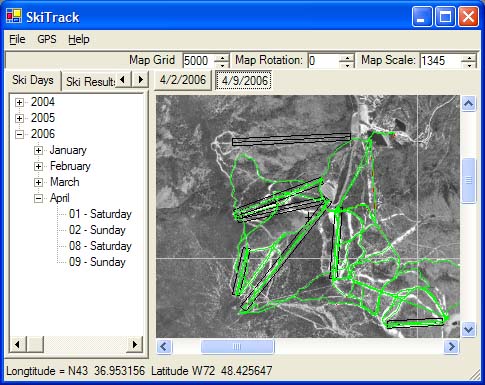 SkiTrak interactive map