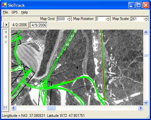 SkiTrak zoomed interactive map